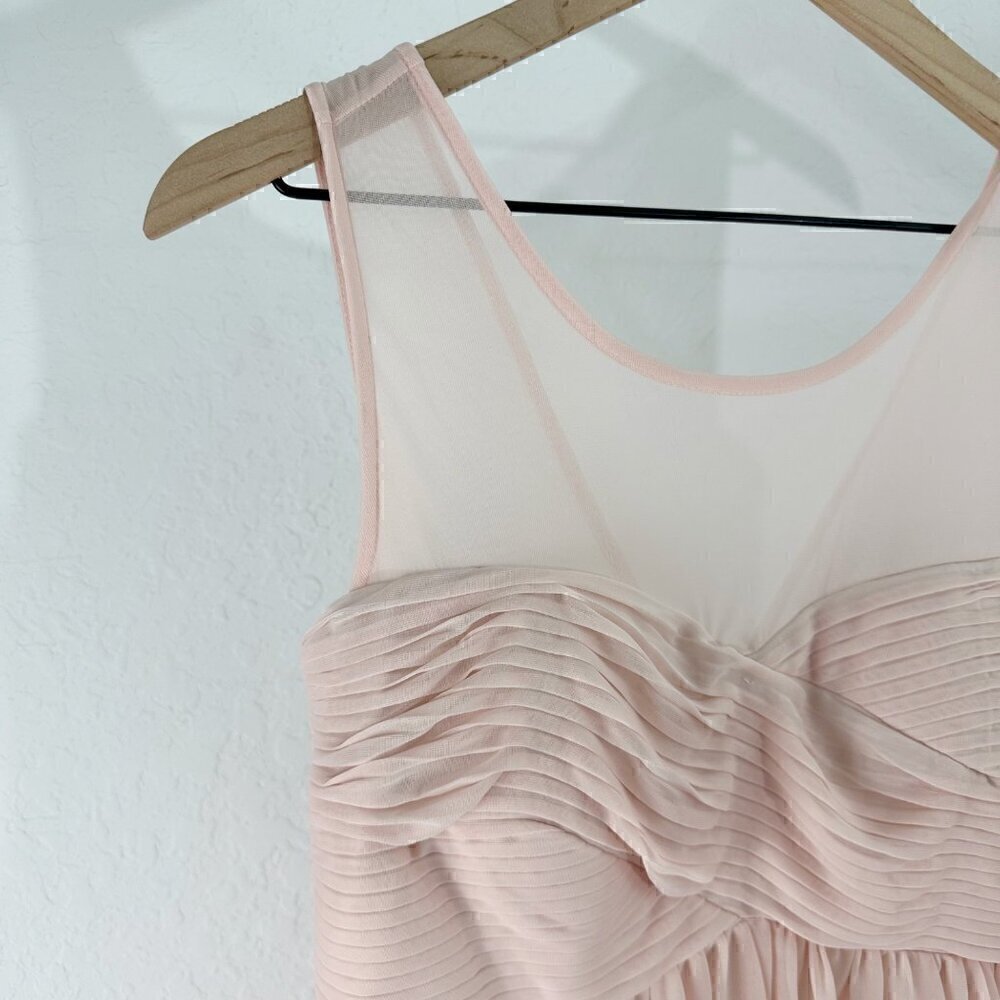 Birdy Grey Ryan Ruched Mesh Overlay Empire‎ Waist Gown Blush Pink Medium - Picture 5 of 12